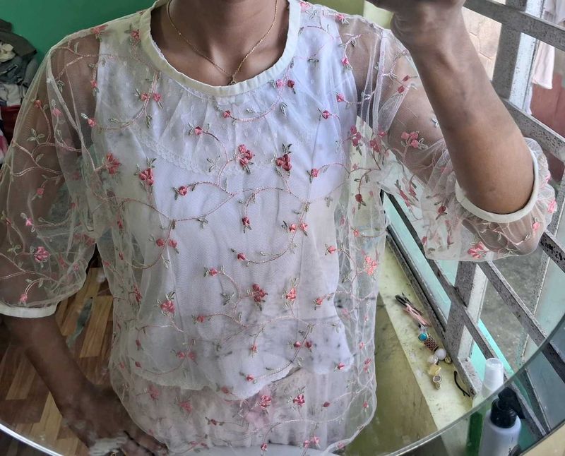 Floral Embroidered Top