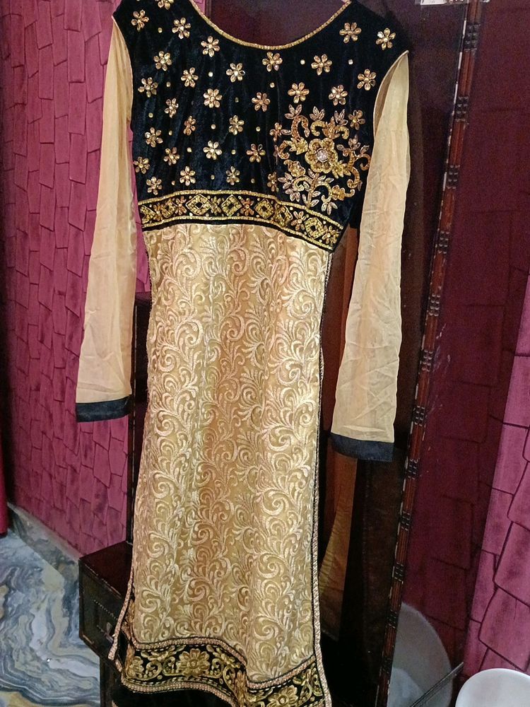 Heavy Embroidery Stone Work With Latkan