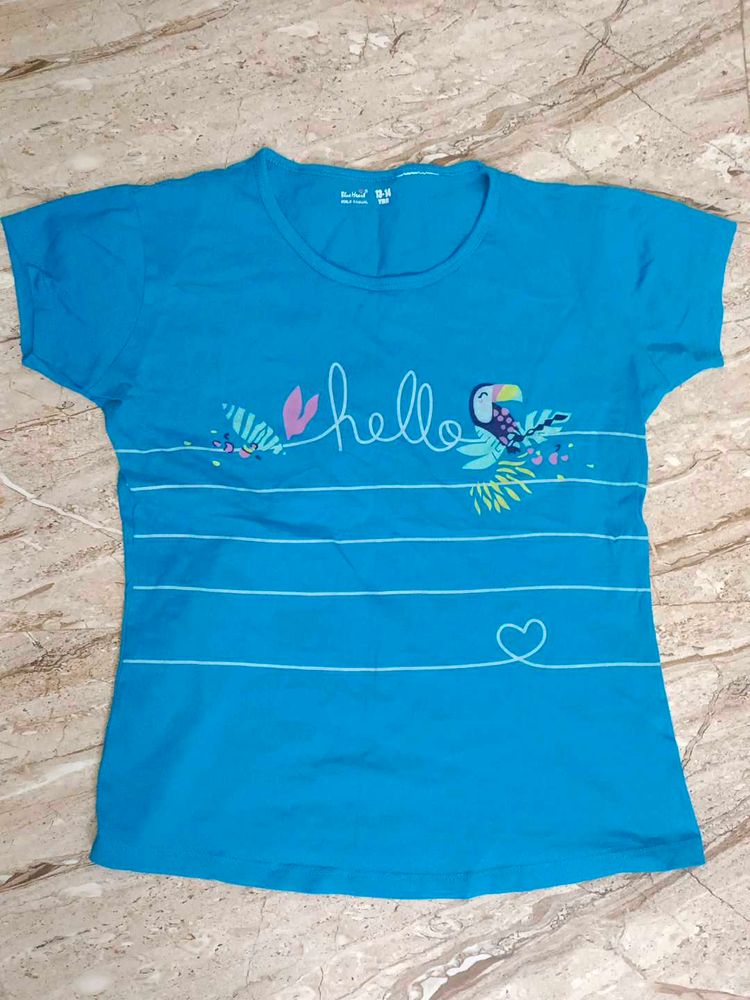 Blue 'Hello' Graphic Tee
