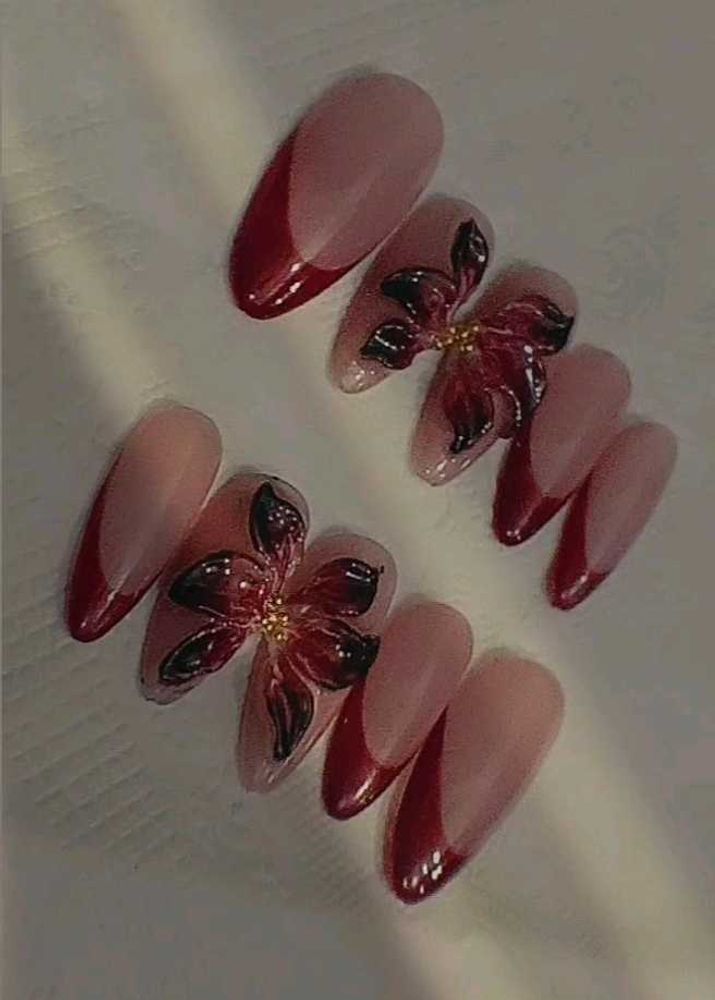 Press On Nails 3d Orchard Flower