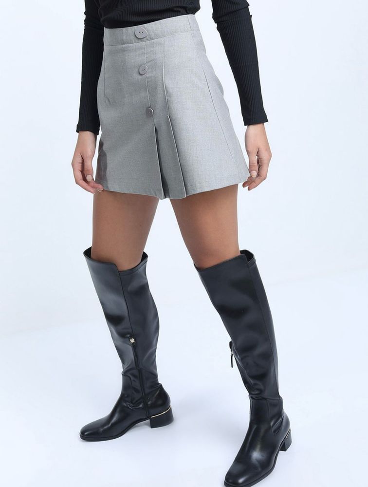 Gray Skort with Buttons