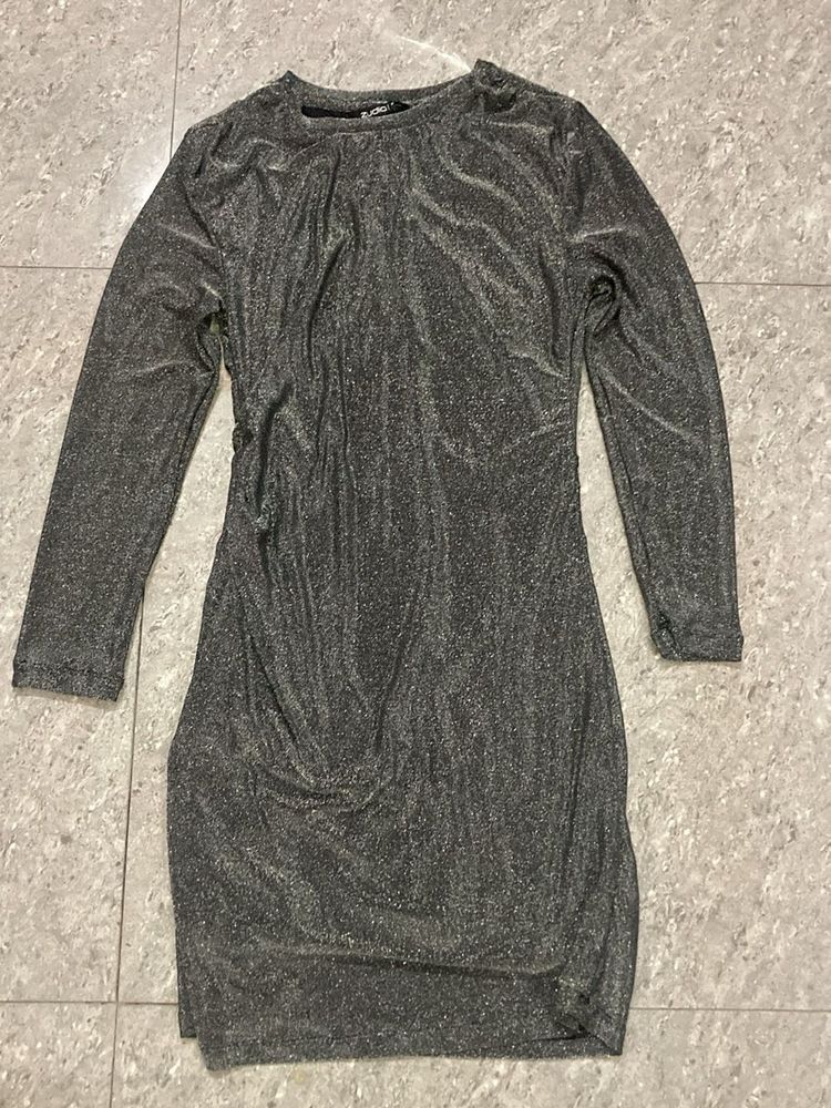 Sparkly Silver Mini Dress