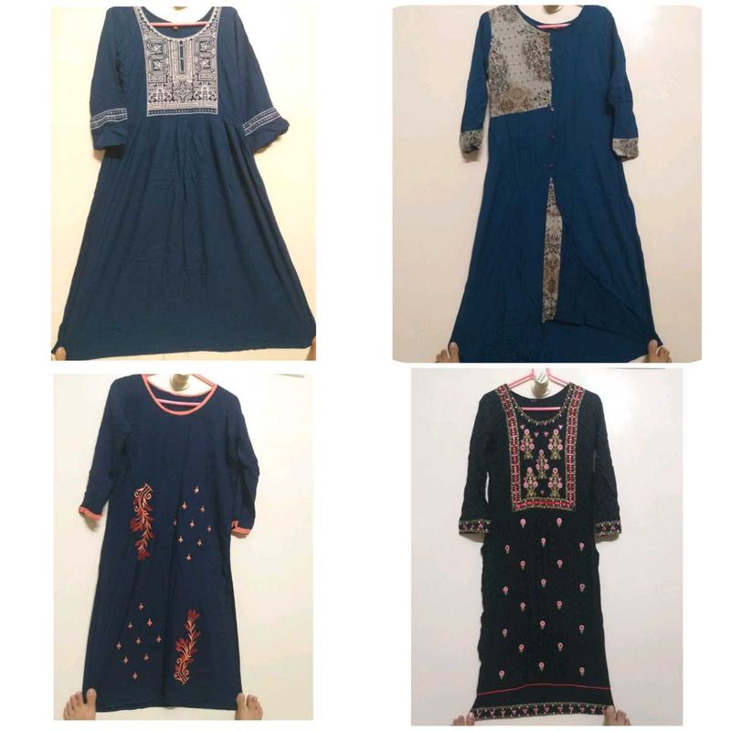 Elegant Ethnic Kurtas - Set of 4