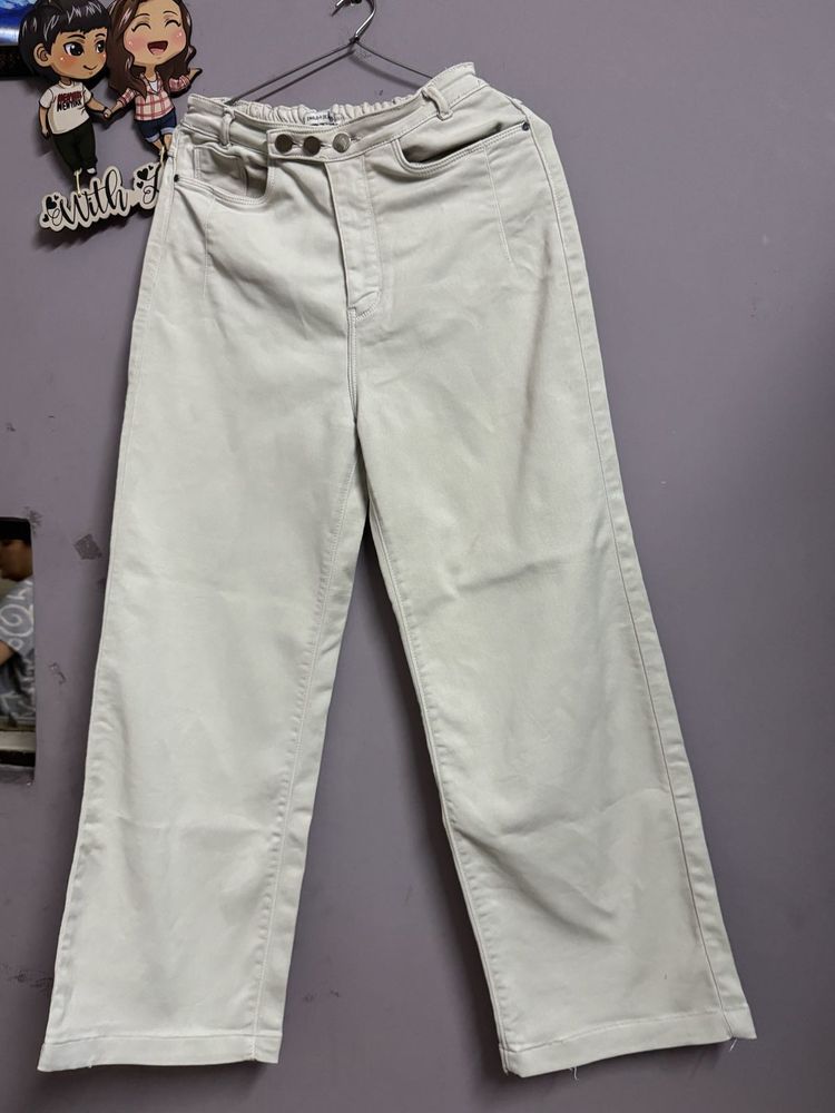 Wide Leg Beige Pants