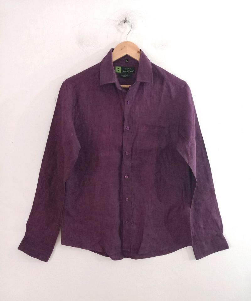 Ramraj Linen Park Purple Smart Fit Shirt (Men&#39;s)