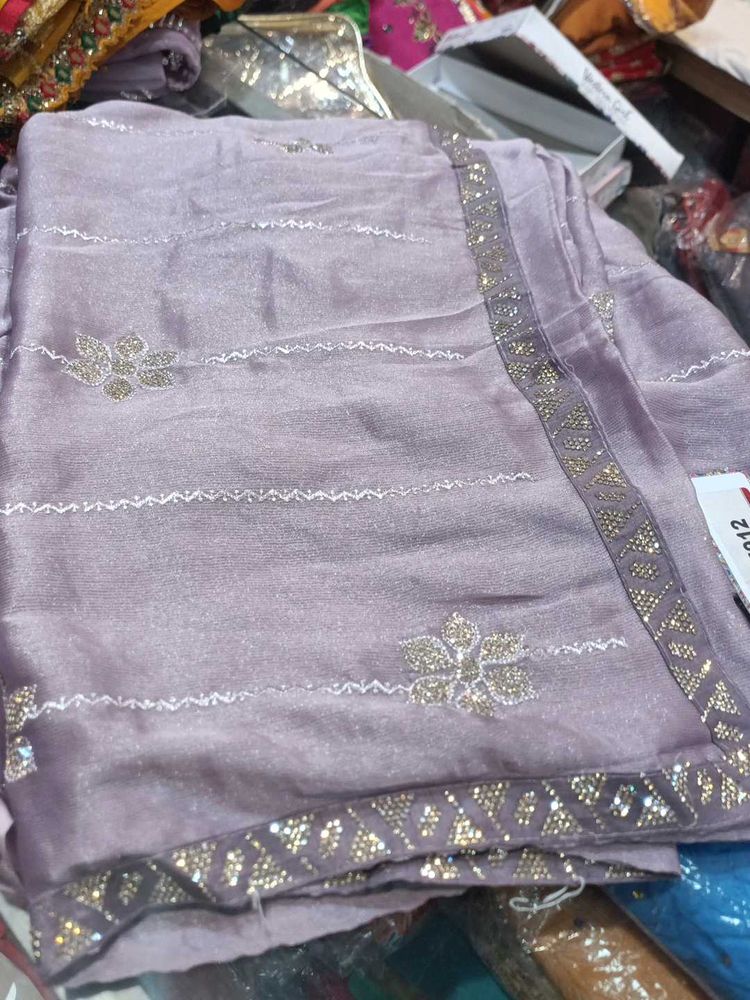Embroidered Lilac Saree (Issue)