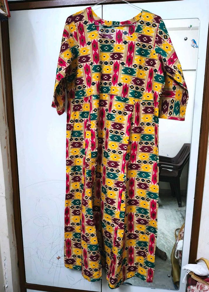 Multicolored Frock Style Anarkali Kurta