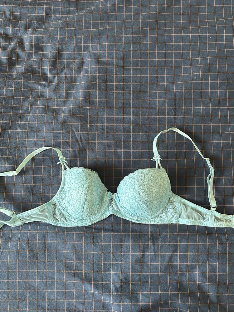 primark Lace Detail Light Blue Bra