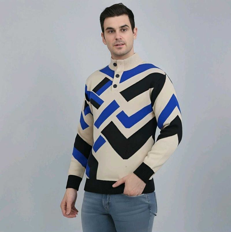 Stylish Geometric Pattern Sweater