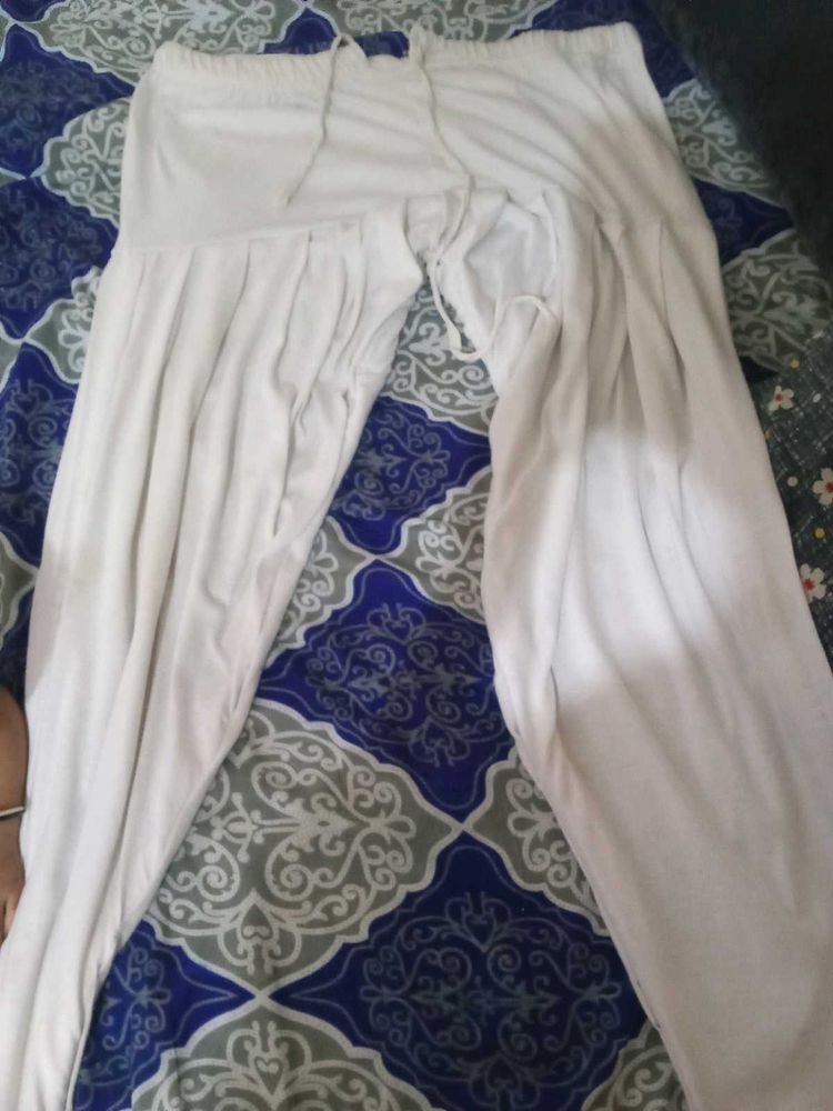 White Cotton pattiala pant xxl