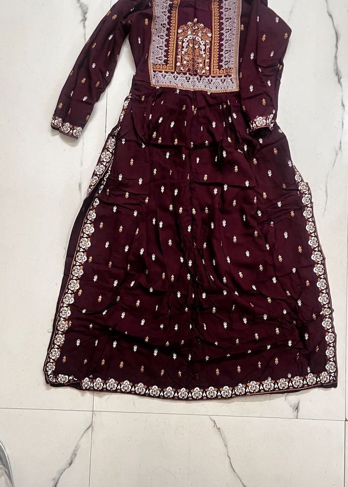 Elegant purple printed Kurta