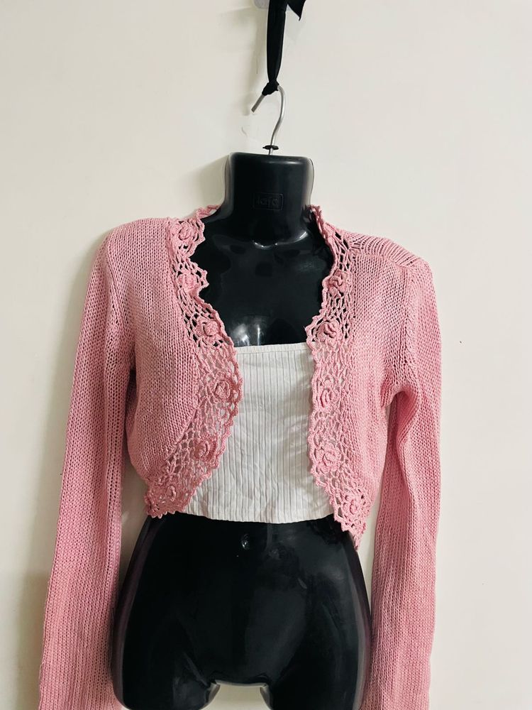 Cute  Knit Crop Jacket