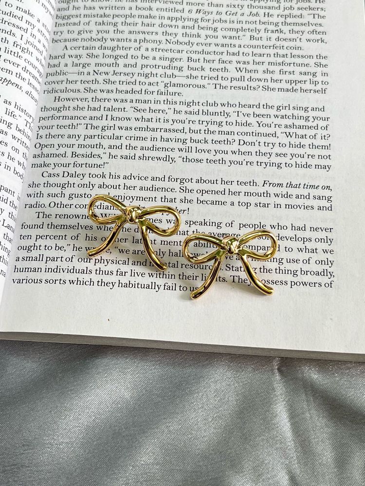 2 Bow Earrings And Chain