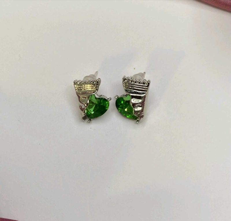 Green Stone Studs