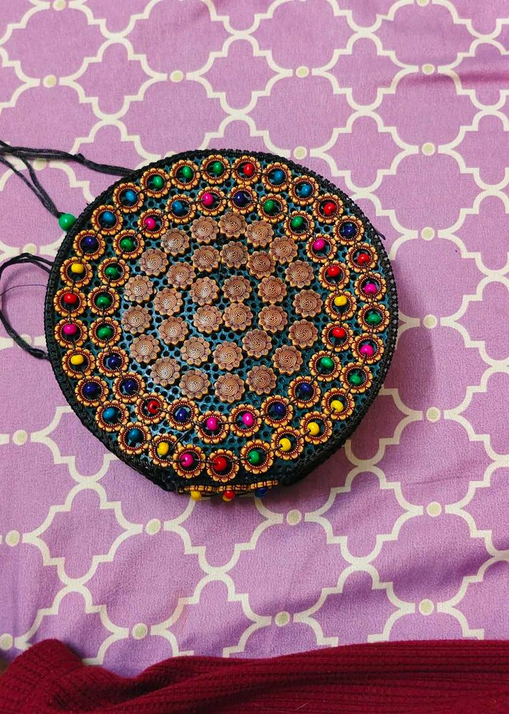 Boho Beaded Circle Bag