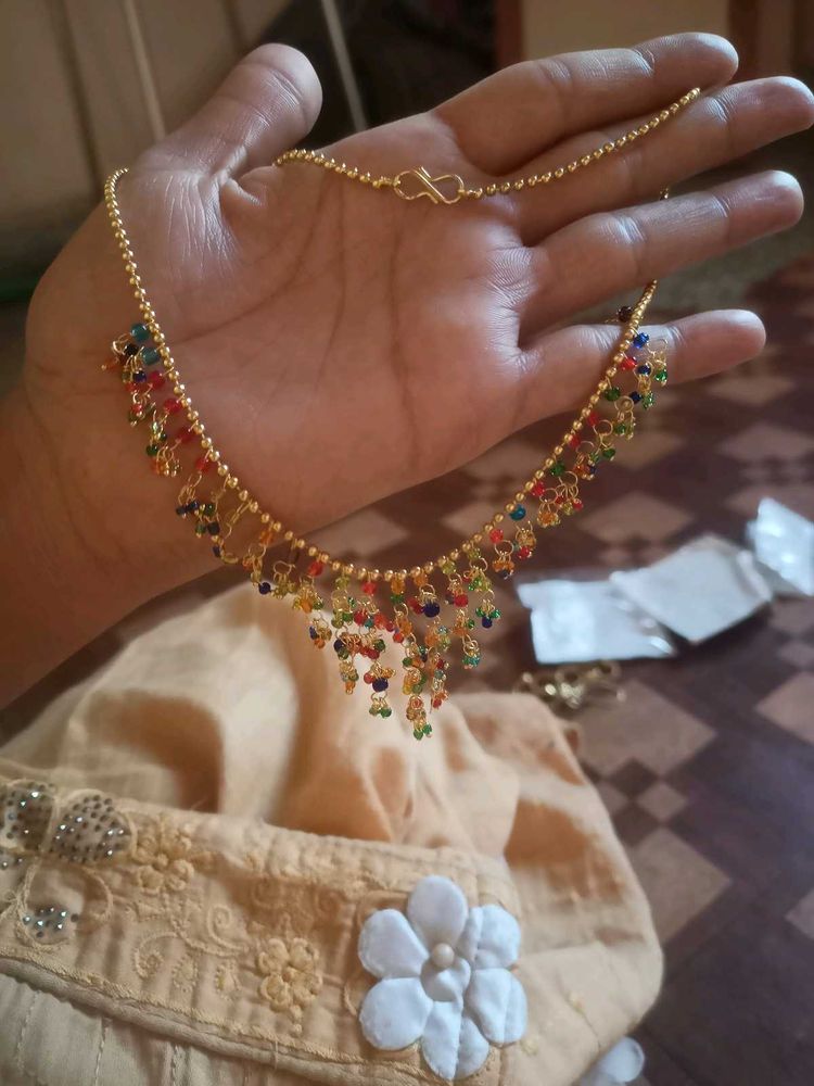 Beaded Gold Necklace pack of 3