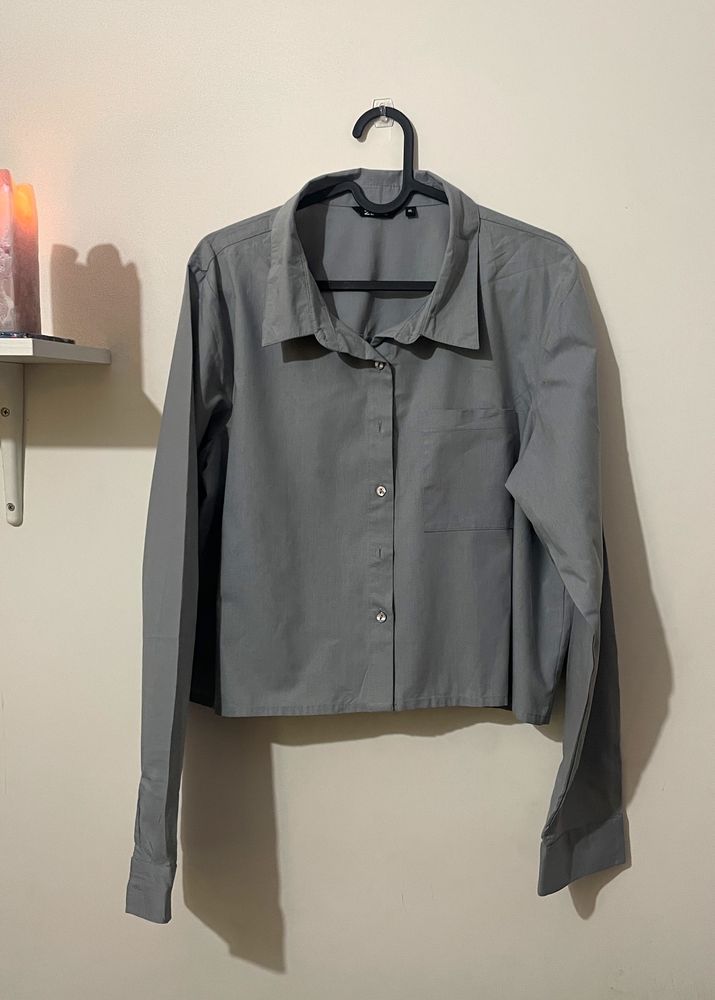 Light Grey Crop Formal Shirt