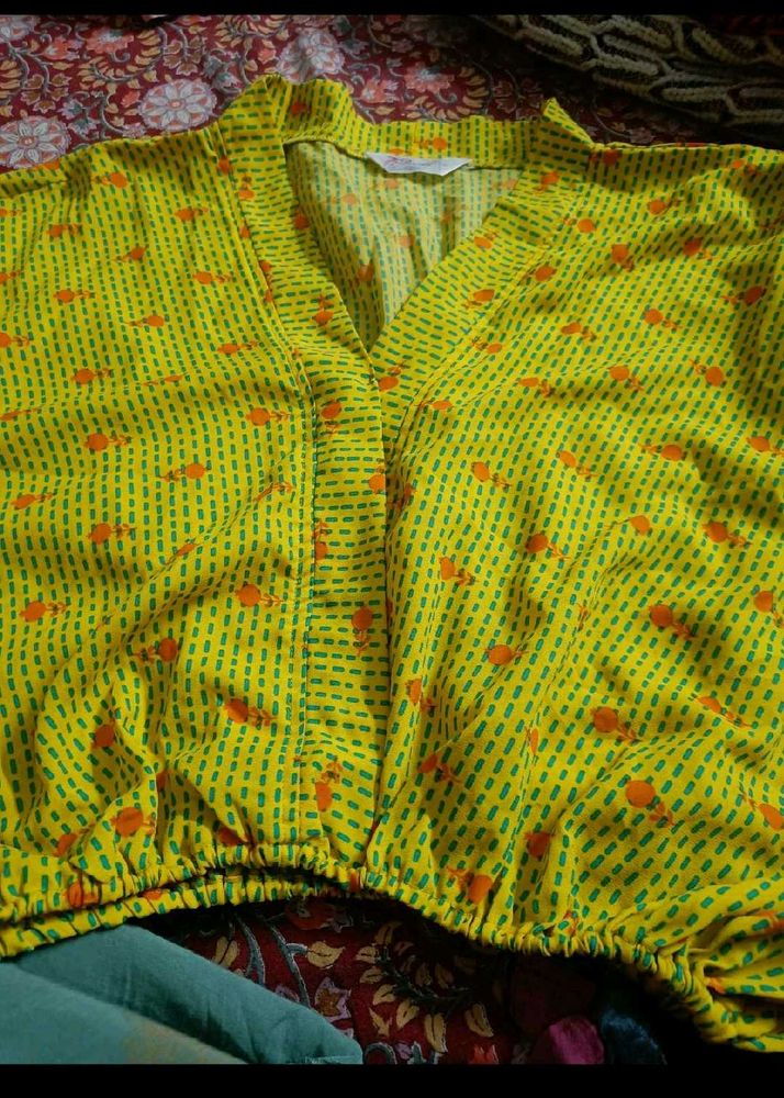 Yellow Printed Top