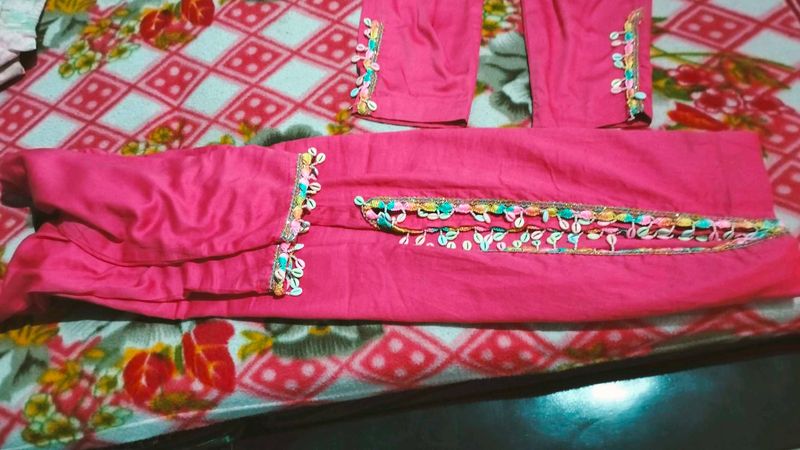 Jam Cotton Plazo Suit Stiched