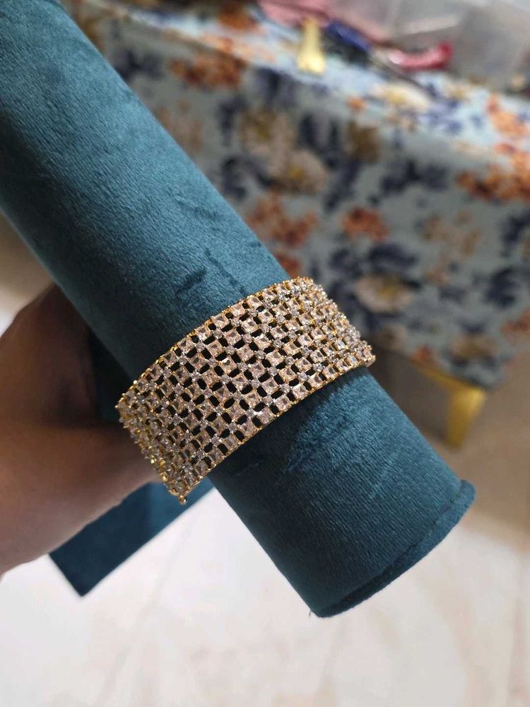 Ad Cubic Zirconia Square Crystal Bracelet