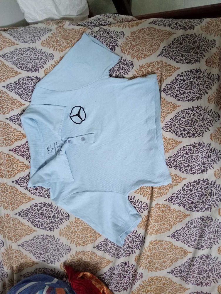 Light Blue Mercedes Logo Tee