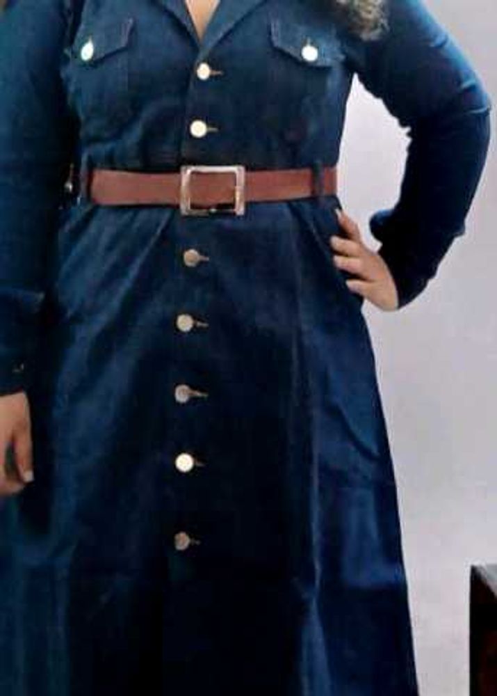 Belted Denim Shirt Dress