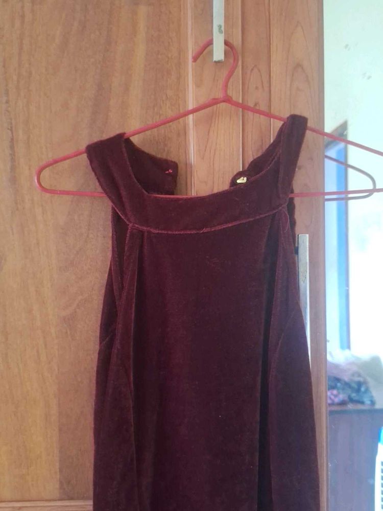 Burgundy Velvet Dress