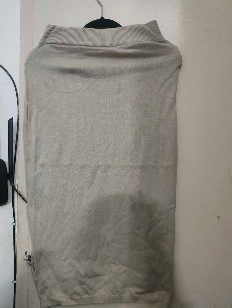 Beige Straight Skirt