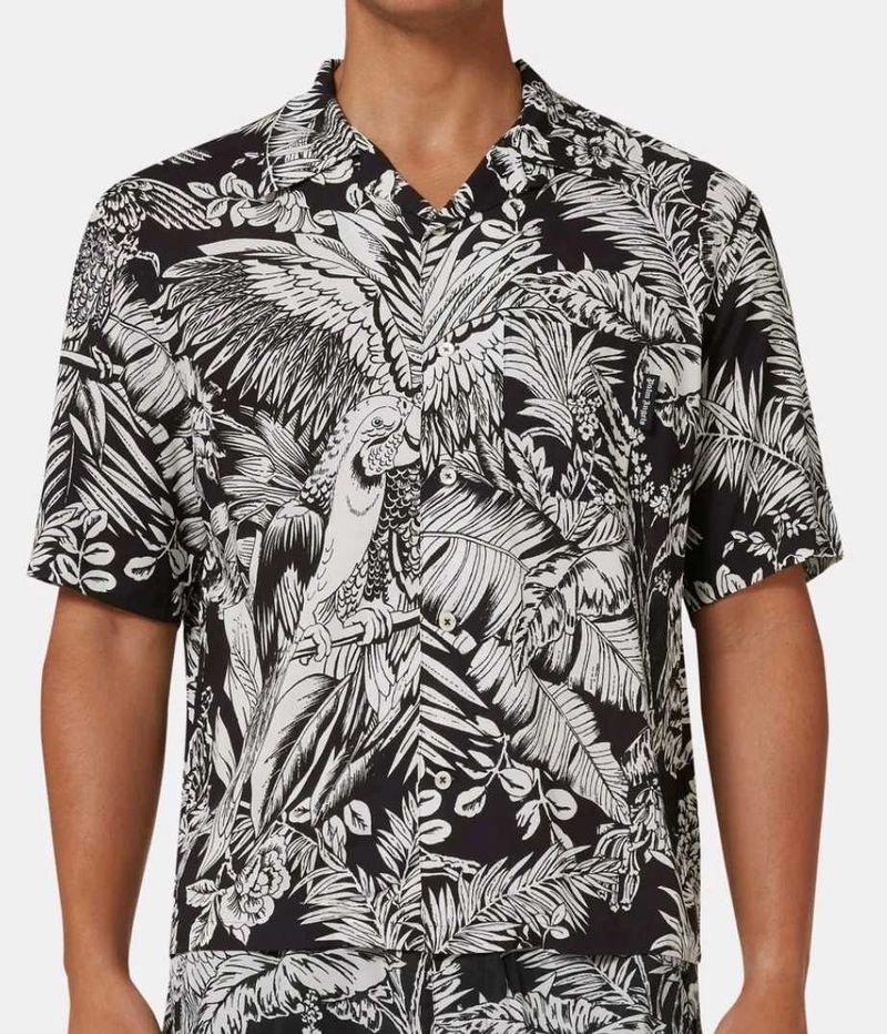 Palm Angels Jungle Parrot Bowling Loose Fit Shirt