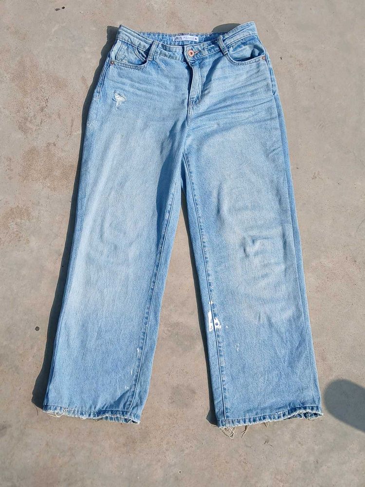 Wide Leg Denim Jeans