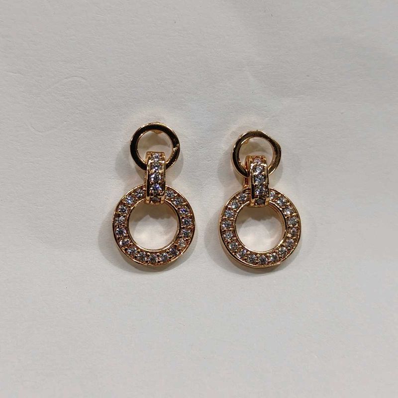 Rose Gold double Circle Earrings
