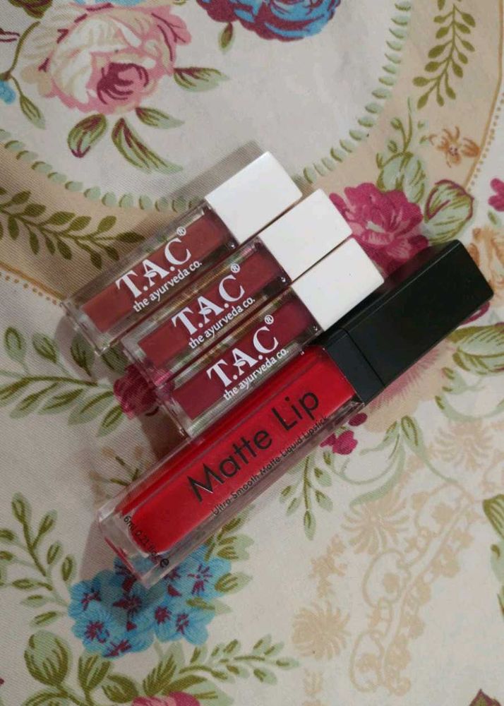 Combo Of 4 Lipsticks (Swiss Beauty And Tac)