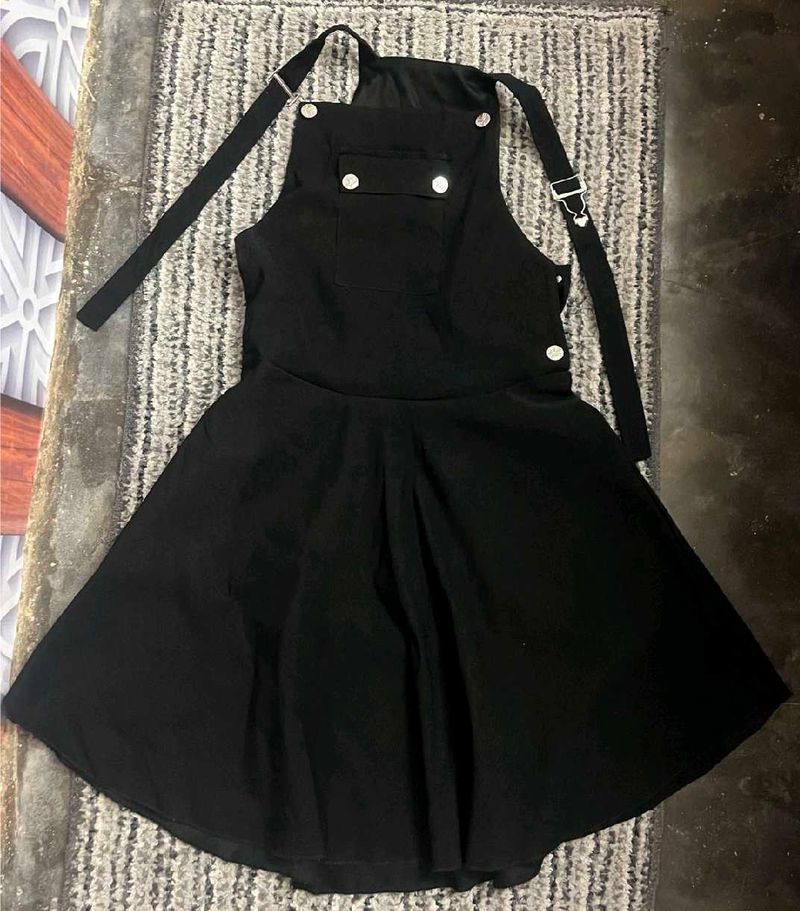 Cute Black dungaree Dress