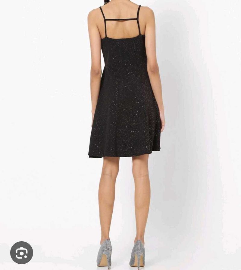 Sparkly Black Skater Dress