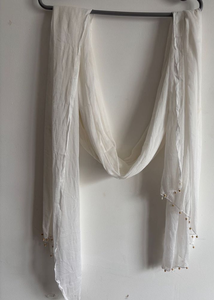 White Festive Dupatta