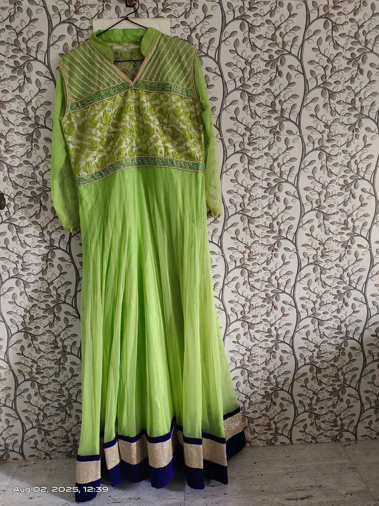 Lime Green Anarkali Dress