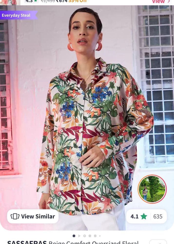 Floral Print Button-Down Shirt