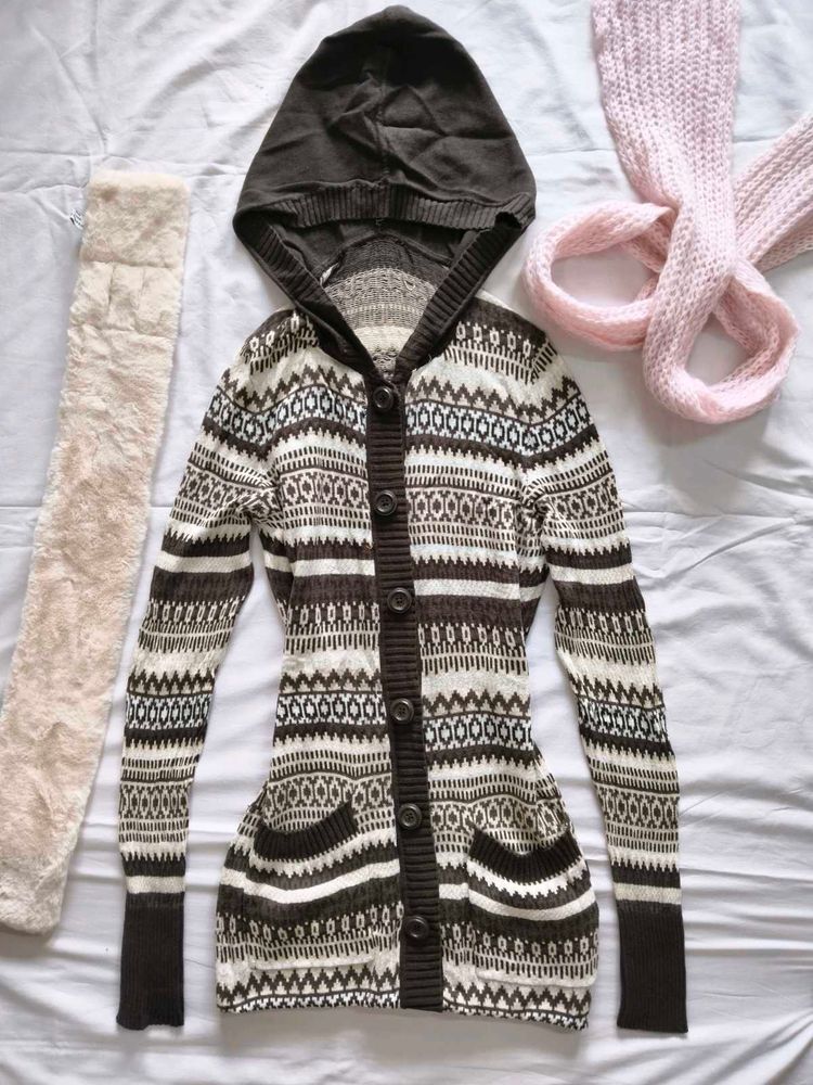 Hooded Cardigan with Pockets