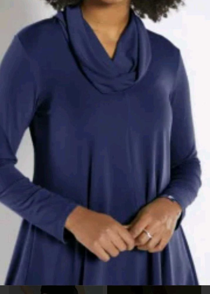 Elegant Cowl Neck Tunic Top