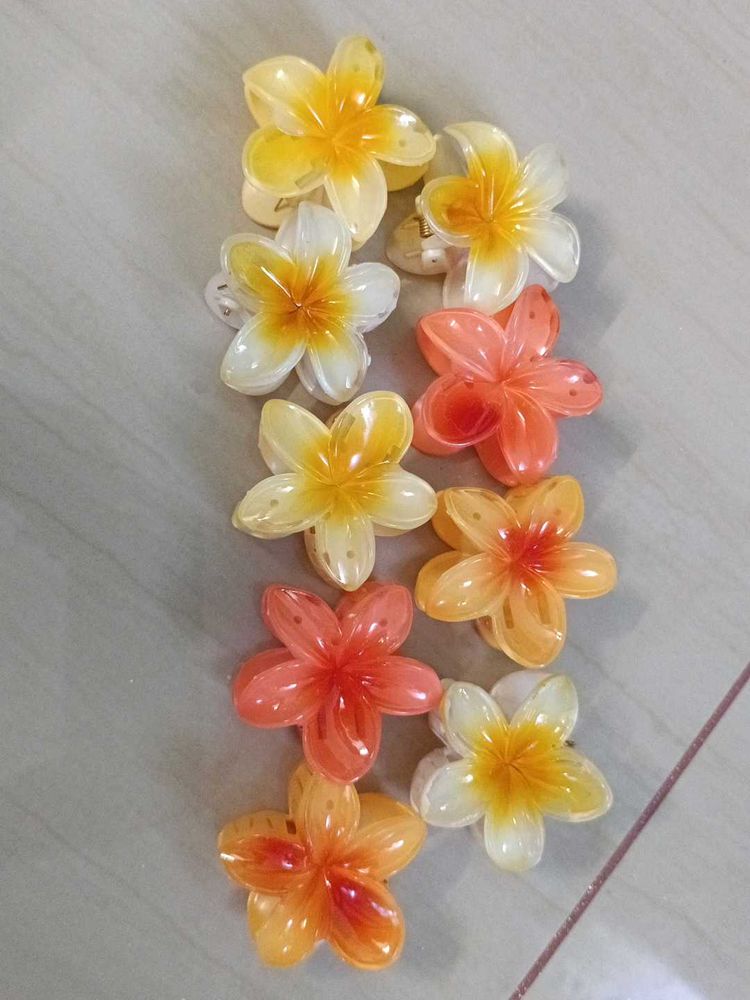 Flower Hair Claw Clips