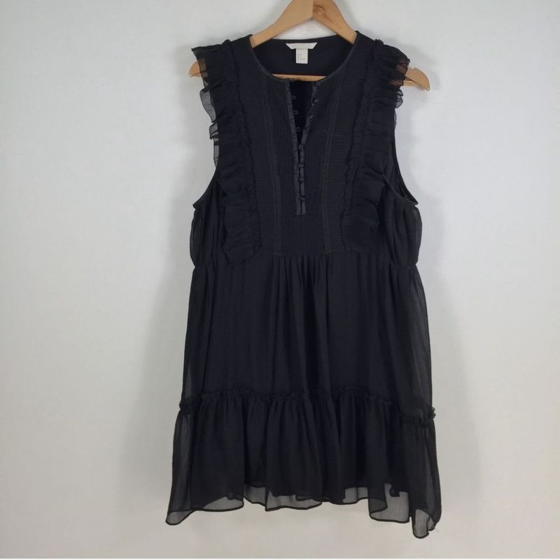 H&amp;m Ruffled Black Dress