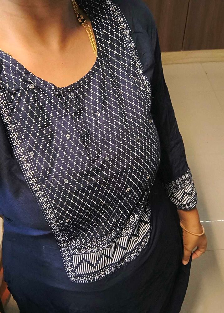 Elegant Navy Blue Kurta