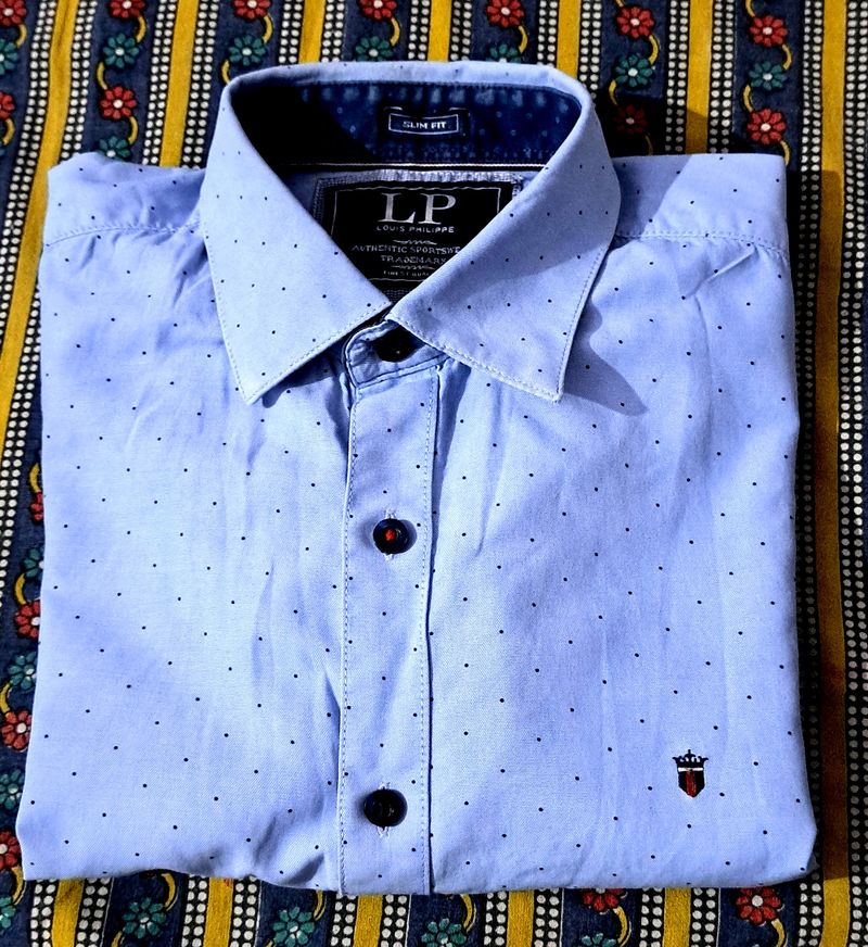 Branded louis sky blue printed shirt.