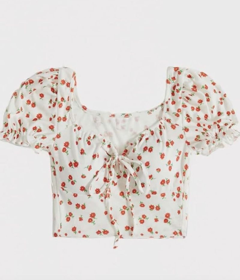 Floral Tie-Front Top