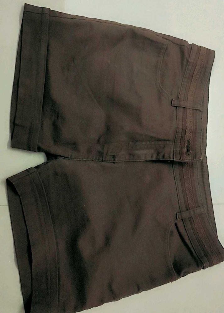 Brown Cuffed Shorts