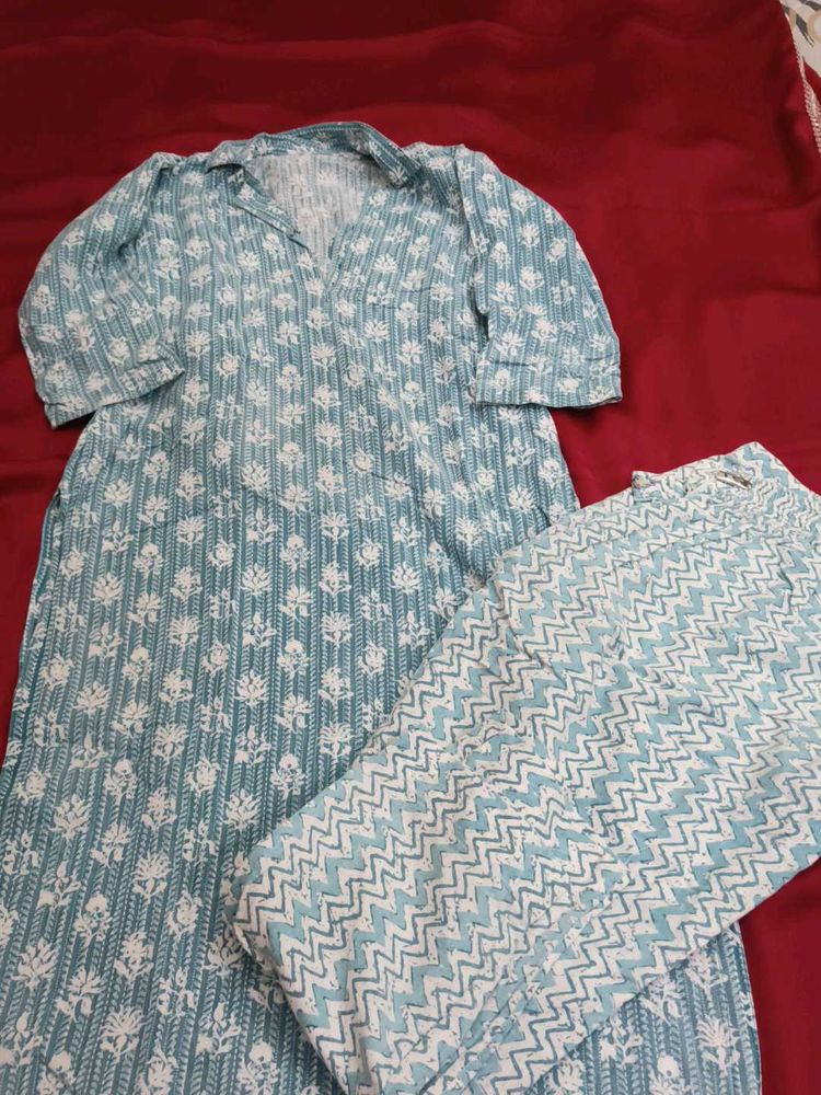 Tailored Sky blue kurta set