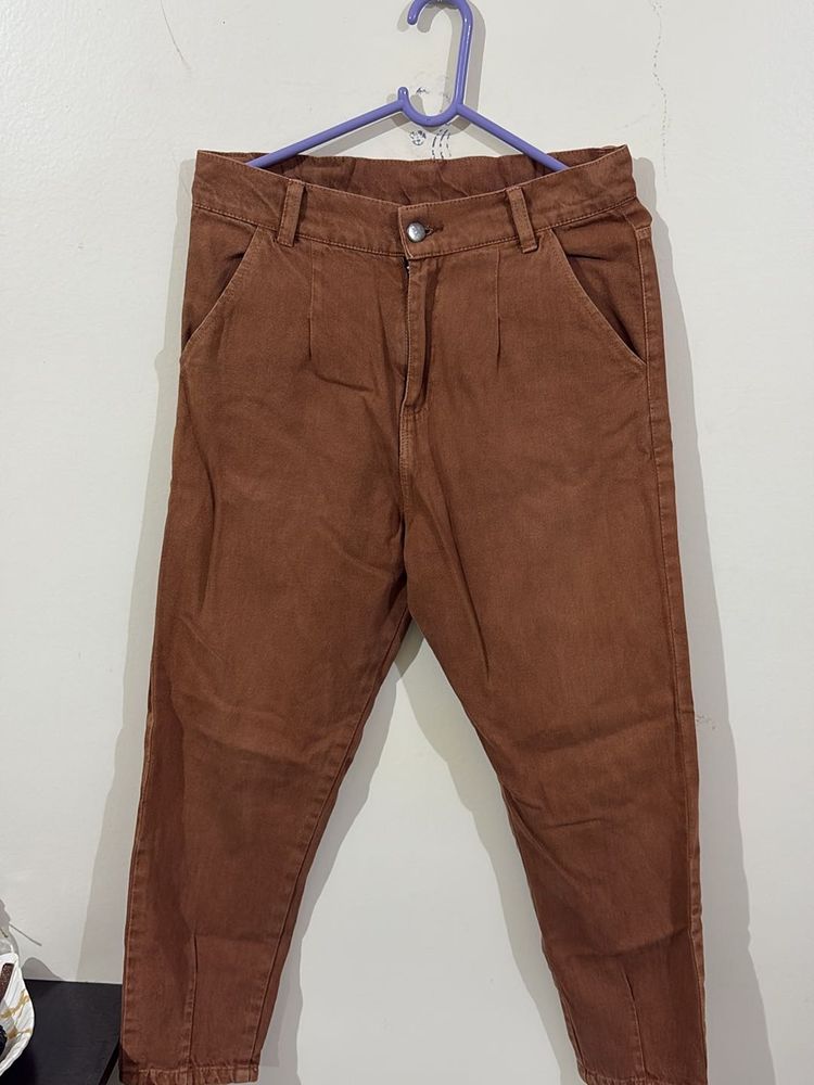 Brown Cropped Trousers