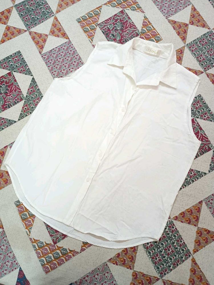 Sleeveless White Top / Shirt