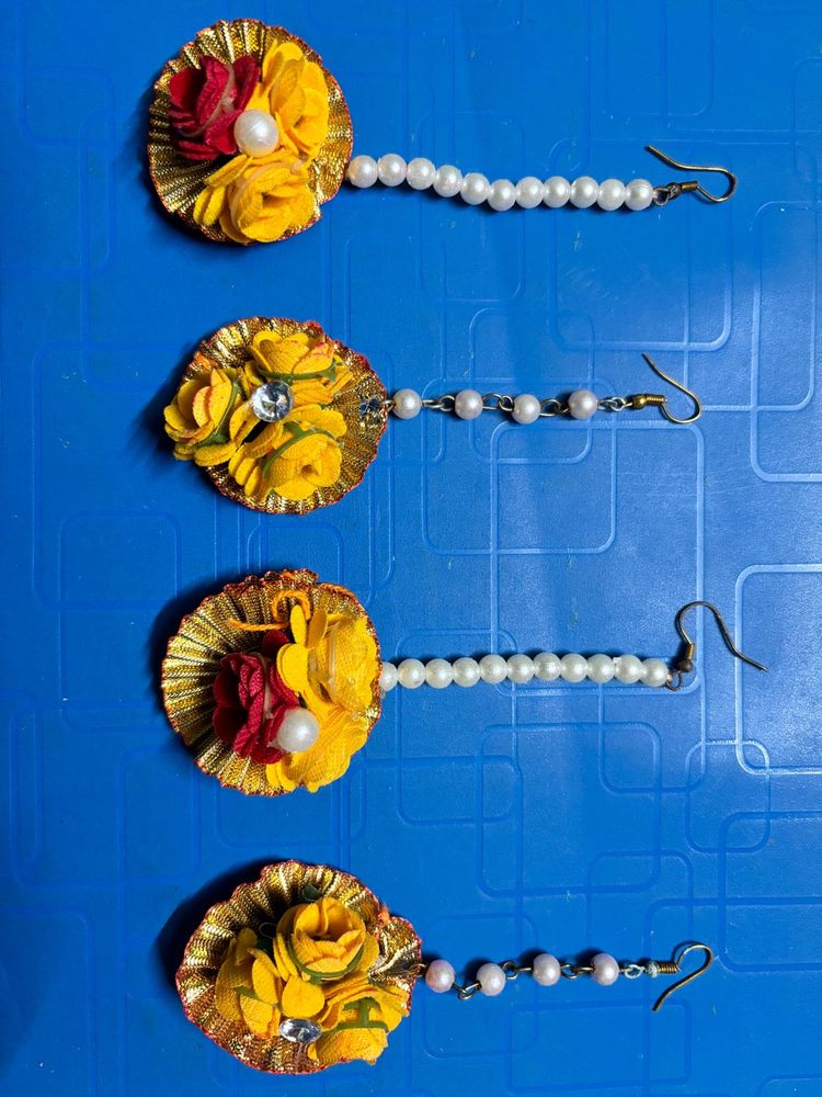 Haldi Jewellery set ceremony flower mangtika