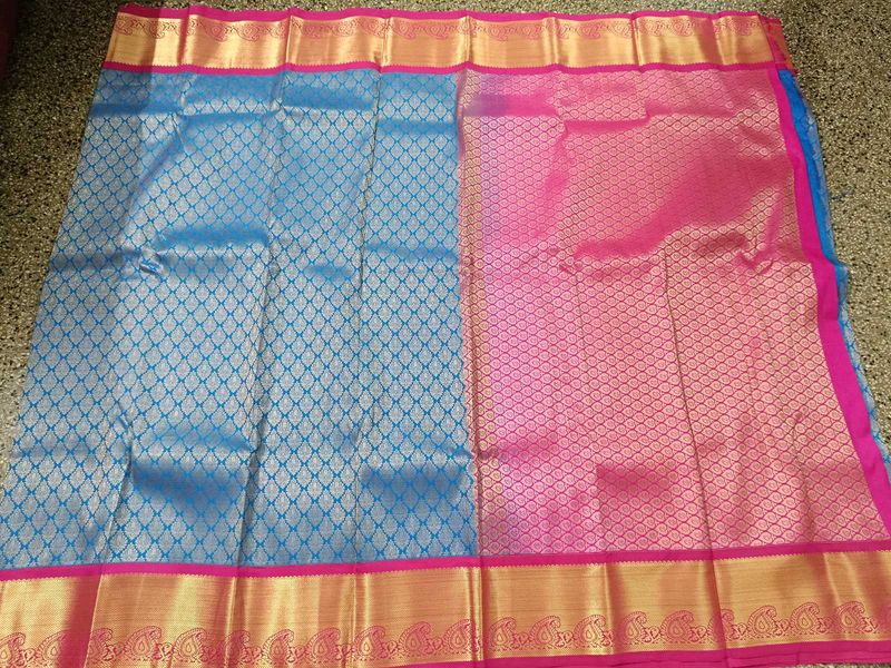 ArtSilk Saree - Blue &amp; Pink